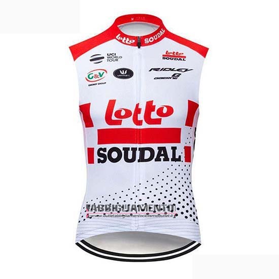 Gilet Antivento Lotto Soudal 2019 Bianco Rosso - Clicca l'immagine per chiudere